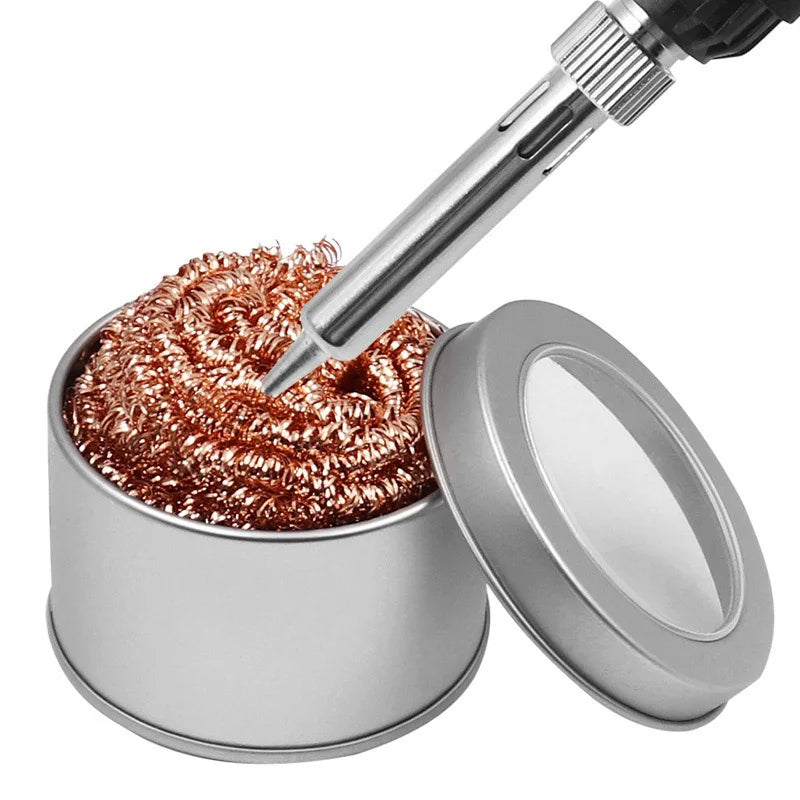 Soldering Iron Tip Cleaner Solder Mesh Absorber With Metal Box