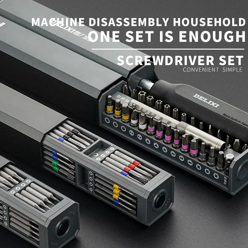 Screwdriver Kit 44 Bit Precision Magnetic Bits Dismountable Screw Driver Set Mini Tool Case