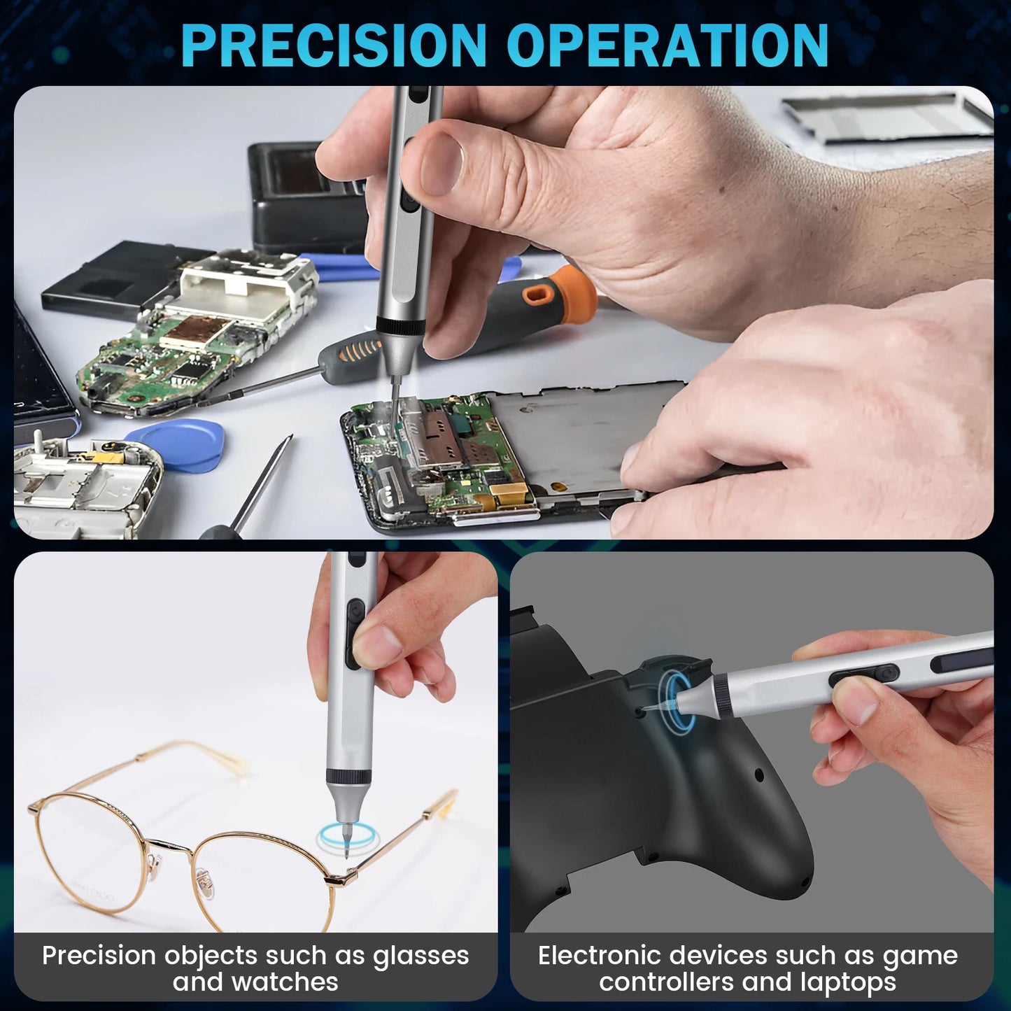 Electric Screwdriver Set Hand Movement Driver Bits Cordless Precision Screwdriver