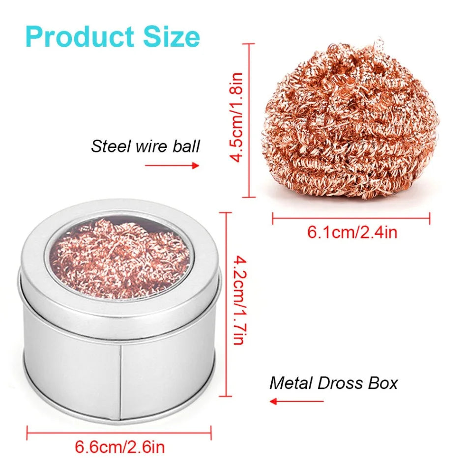 Soldering Iron Tip Cleaner Solder Mesh Absorber With Metal Box