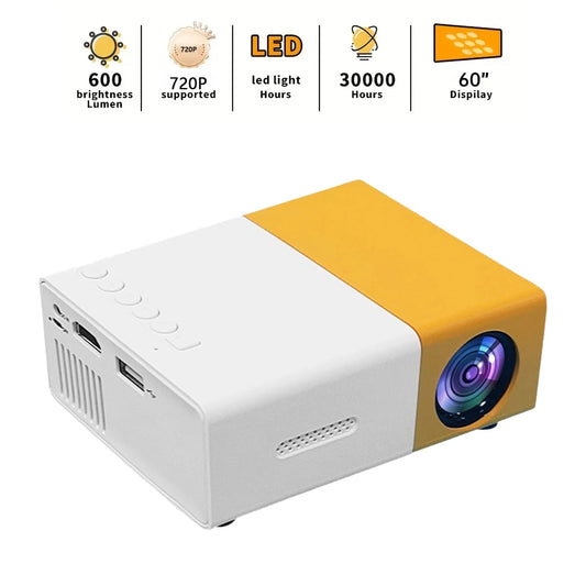Portable Wired Projector Mobile Phone LED Mini Home Video 720P HD