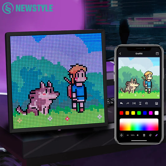 LED Pixel Art Display 64x64 RGB LED Panel Programmable Display with Bluetooth APP Control