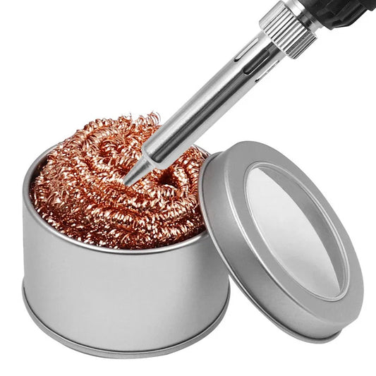 Soldering Iron Tip Cleaner Solder Mesh Absorber With Metal Box