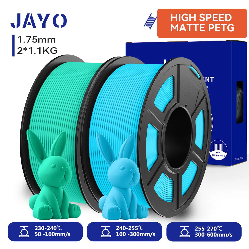 JAYO High Speed Matte PETG 3D Filament 2x 1Kg Rolls