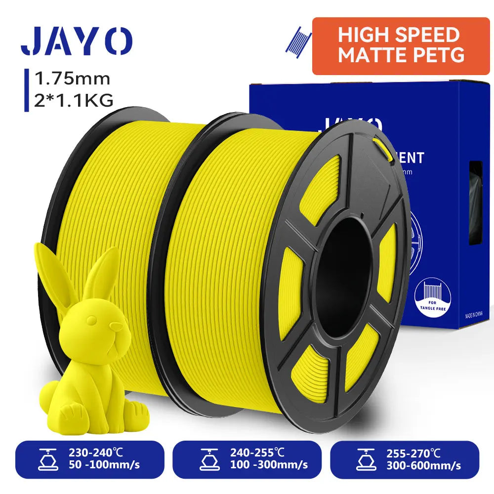 JAYO High Speed Matte PETG 3D Filament 2x 1Kg Rolls