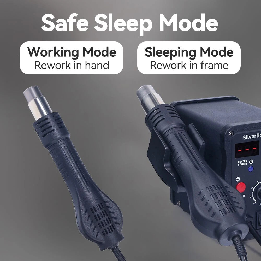 Silverflo 8586D Soldering Station 2 IN 1 Hot Air Gun Solder Station with 2 Digital display