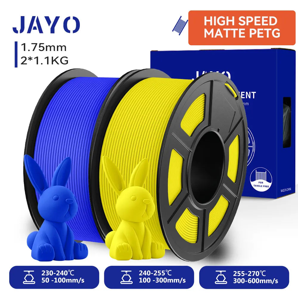 JAYO High Speed Matte PETG 3D Filament 2x 1Kg Rolls