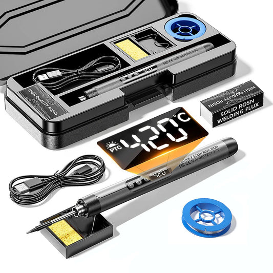 USB Electric Soldering Iron Kit LED Digital Mini Cordless 300-450℃