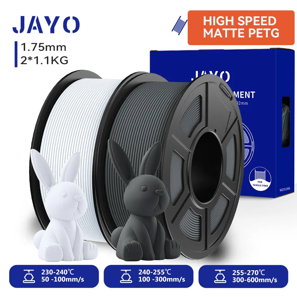 JAYO High Speed Matte PETG 3D Filament 2x 1Kg Rolls