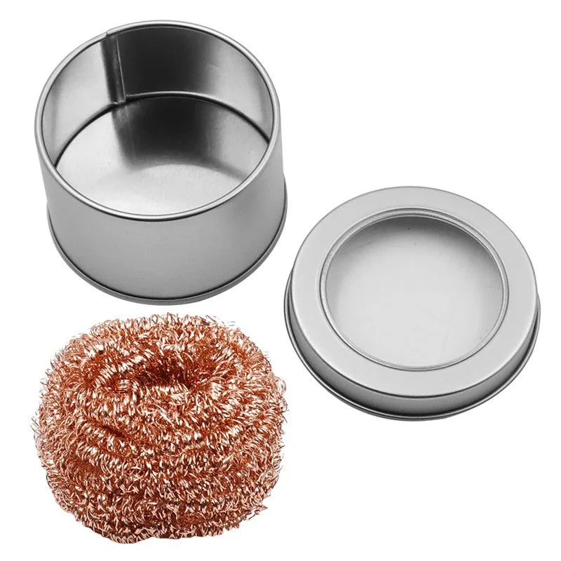Soldering Iron Tip Cleaner Solder Mesh Absorber With Metal Box