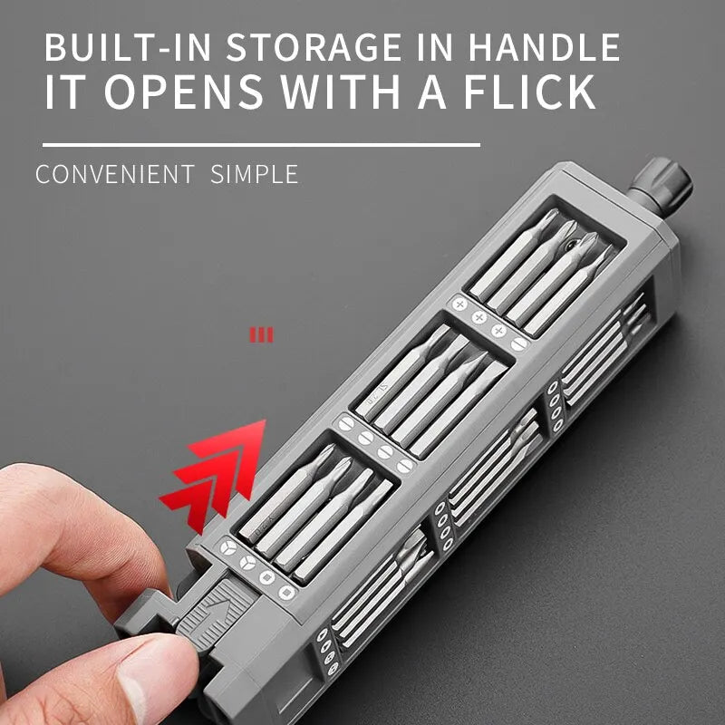Screwdriver Kit 44 Bit Precision Magnetic Bits Dismountable Screw Driver Set Mini Tool Case