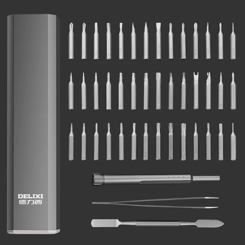 Screwdriver Kit 44 Bit Precision Magnetic Bits Dismountable Screw Driver Set Mini Tool Case