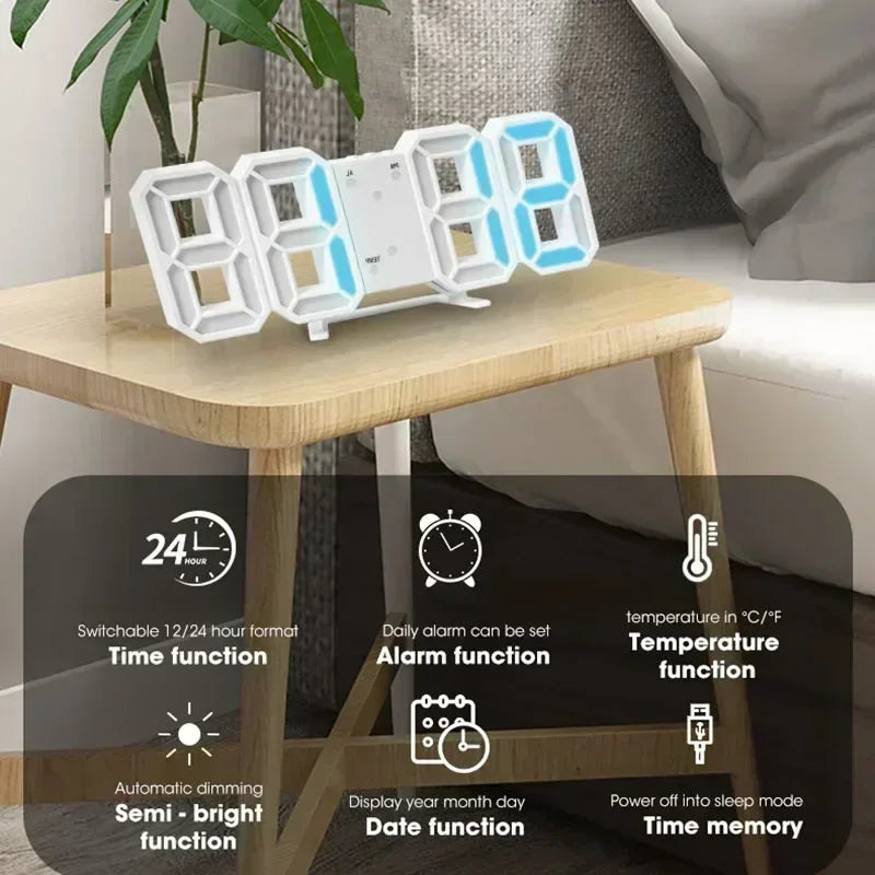 Digital LED Wall Clock Desk Electronic Modern Home Decoration LED Table Clock