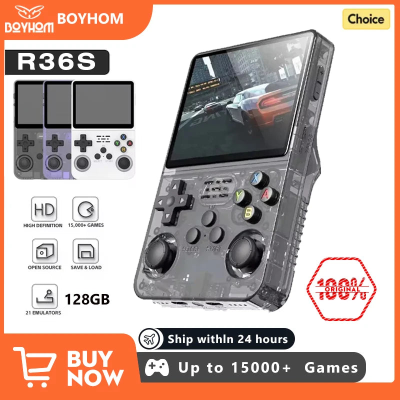 R36S Retro Handheld Video Game Console 3.5" IPS Screen