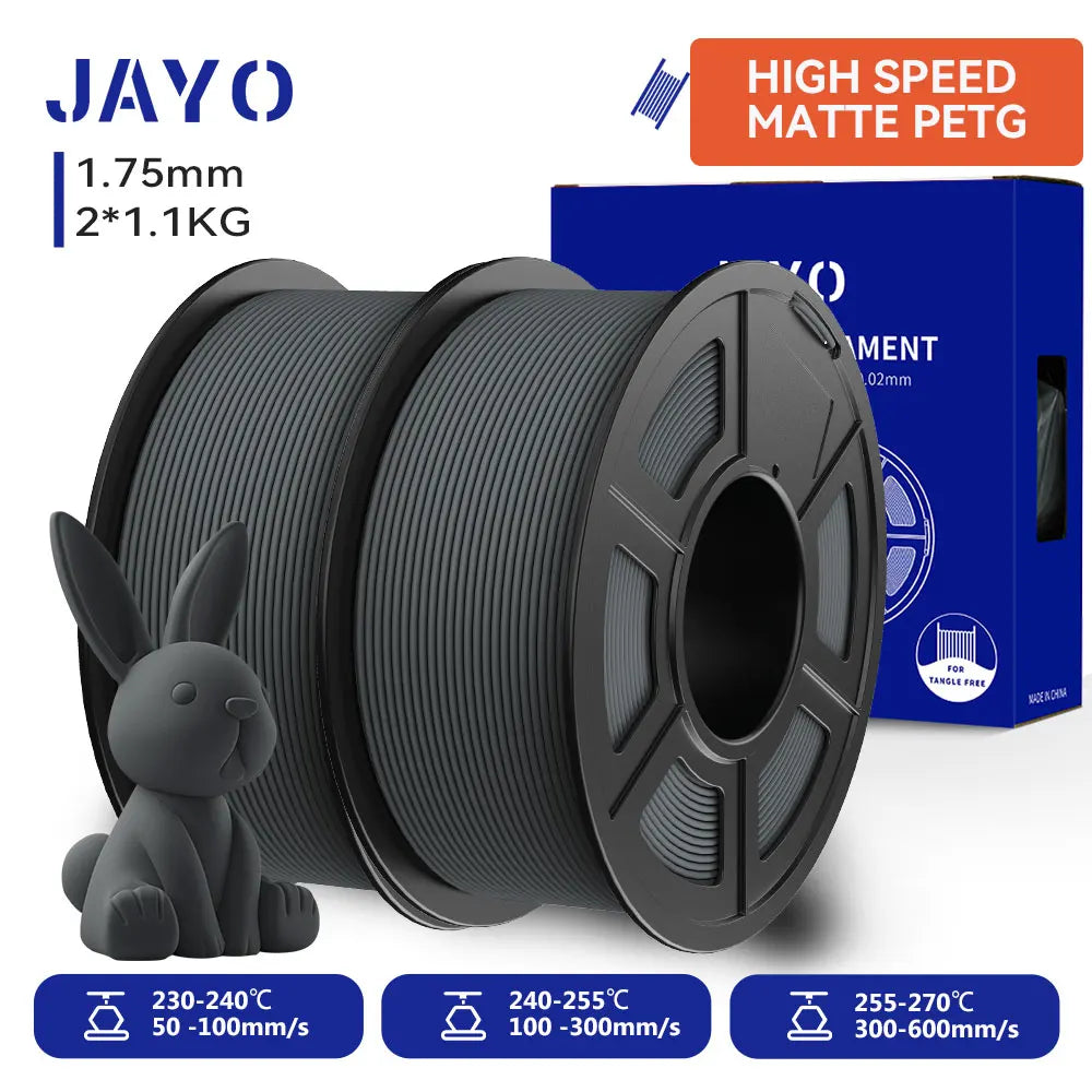 JAYO High Speed Matte PETG 3D Filament 2x 1Kg Rolls